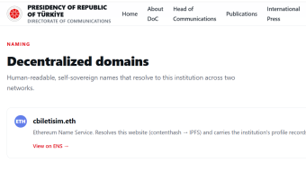 Turkey's Directorate of Communications Joins ENS and IPFS on Blockchain!