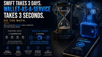 SWIFT Takes 3 Days. Wallet-as-a-Service Takes 3 Seconds. Do the Math