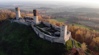 The Royal Castle in Chęciny from a bird's eye