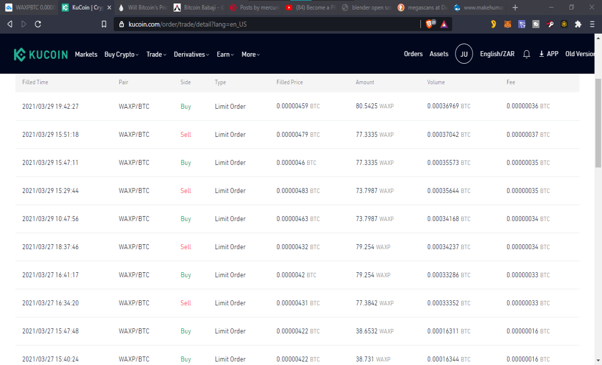 Kucoin WAXP day trading