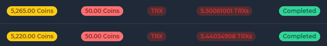 TRX withdrawls