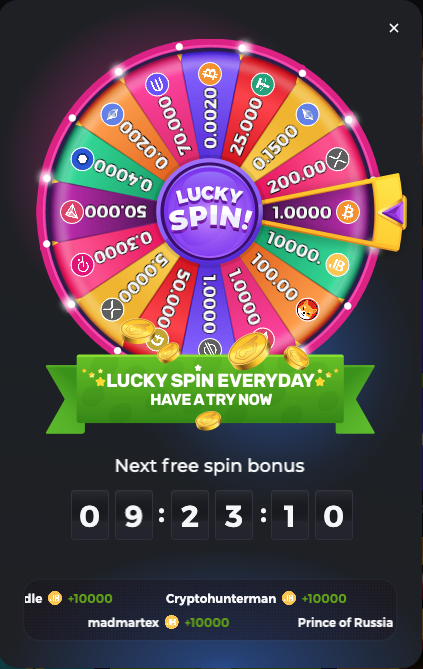 BC.game lucky wheel