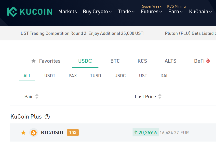 BTC - USD 20 000