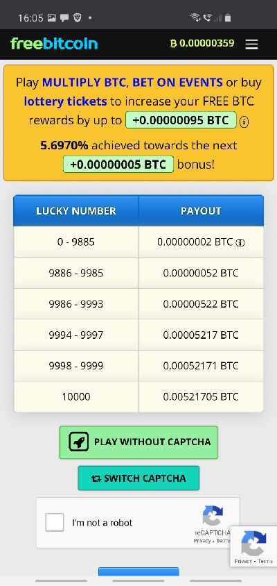 Freebitco.io lucky spin