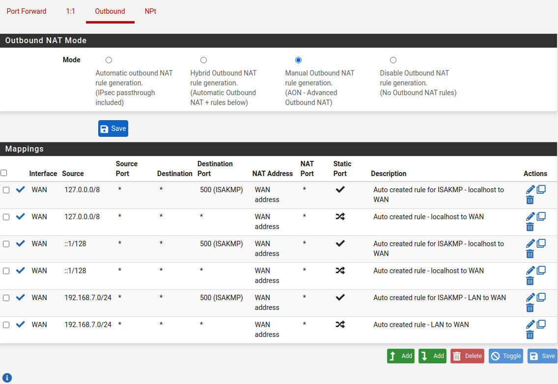 setup NAT pfsense