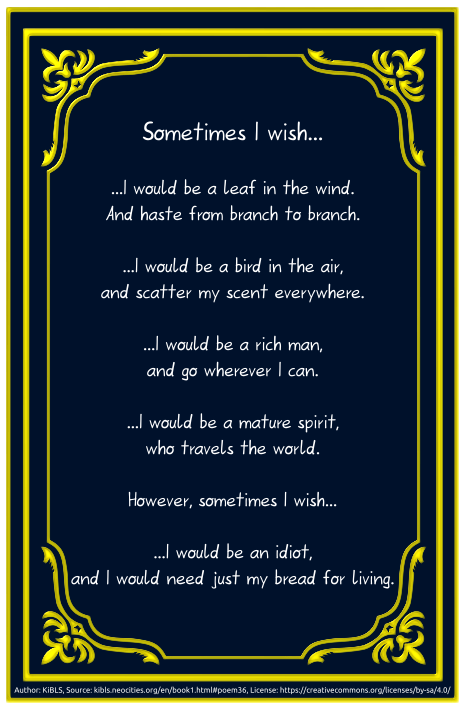 Sometimes I wish...