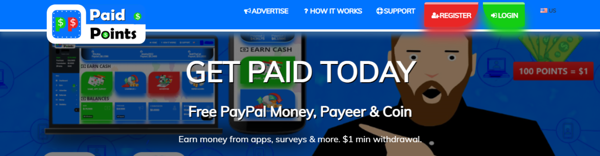 PaidPoints.com: Get Free Money From Sites & Apps