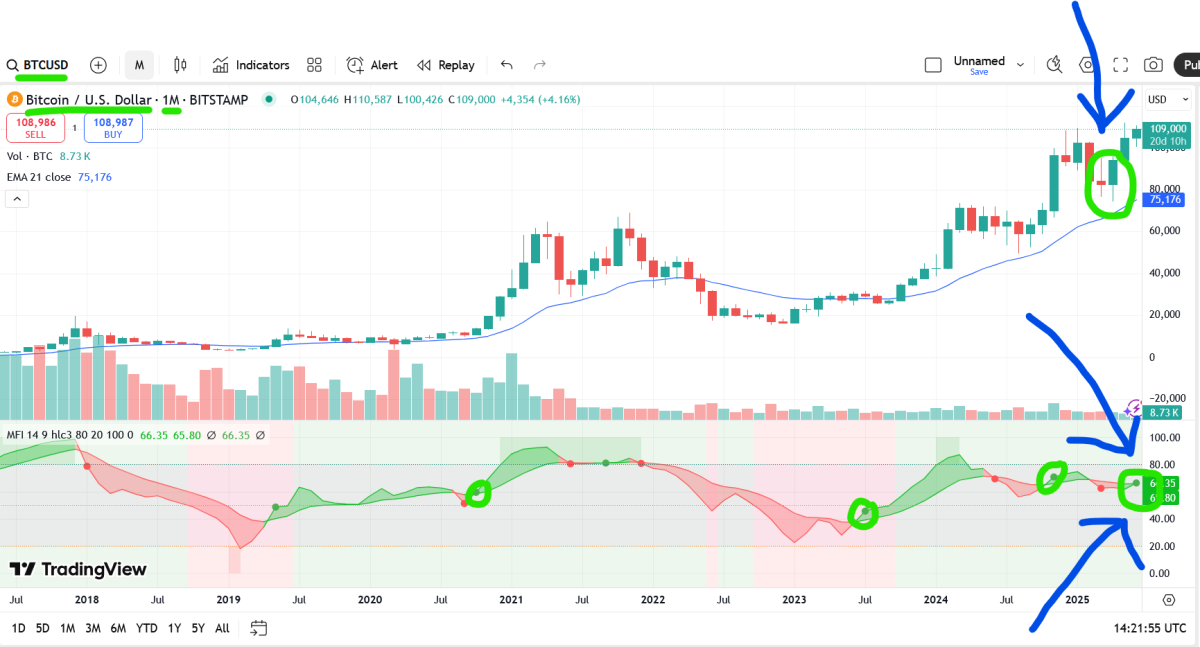 bitcoin monthly chart money flow