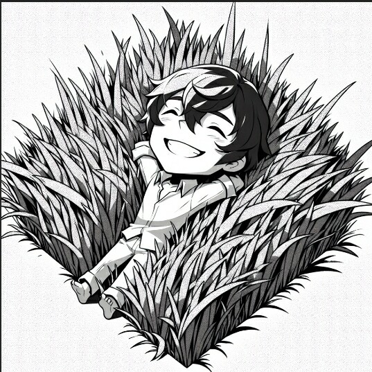 Laying in grass