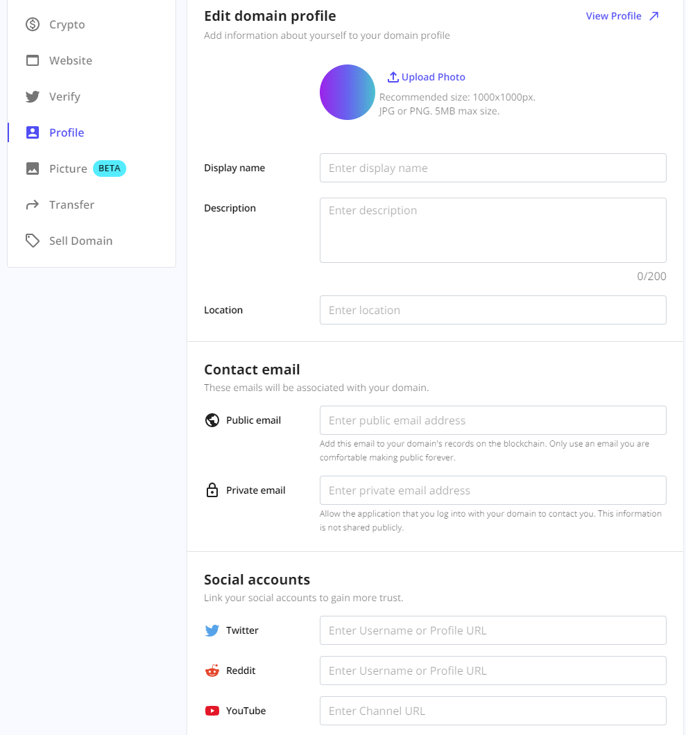 profile information