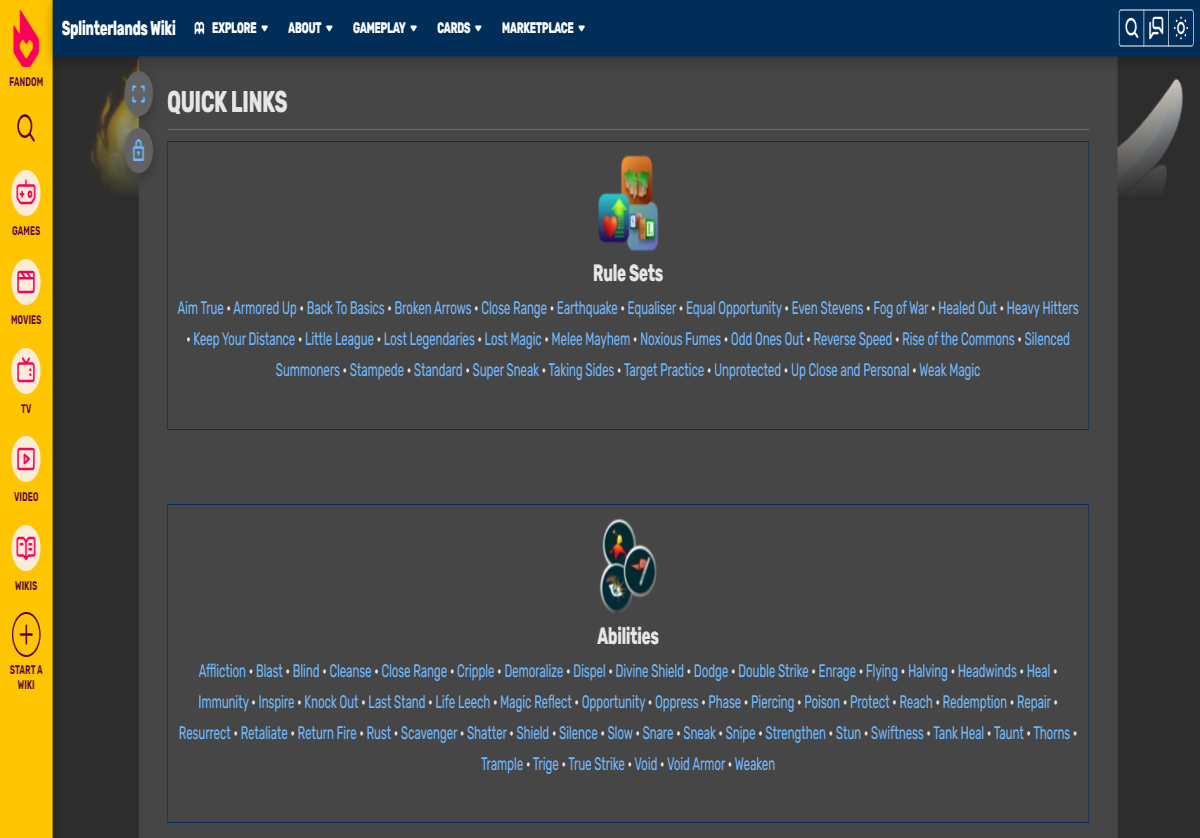 10 Website for Splinterland Player