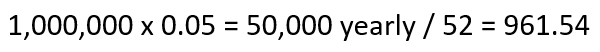 Interest calculation for 1 million coins