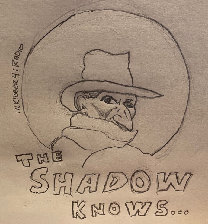 Line Drawing, The Shadow Knows - Pencil