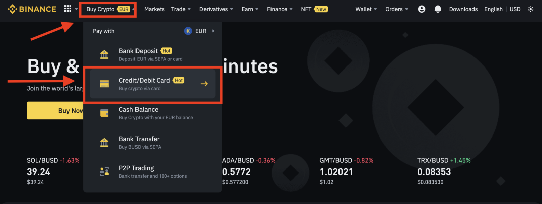 Buy Stablecoins With Your Credit Card On Binance