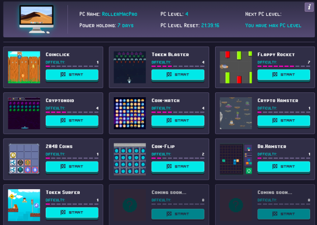 Snapshot from Rollercoin