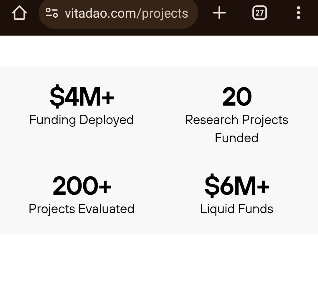 VitaDAO Evaluated and Research Projects Funded