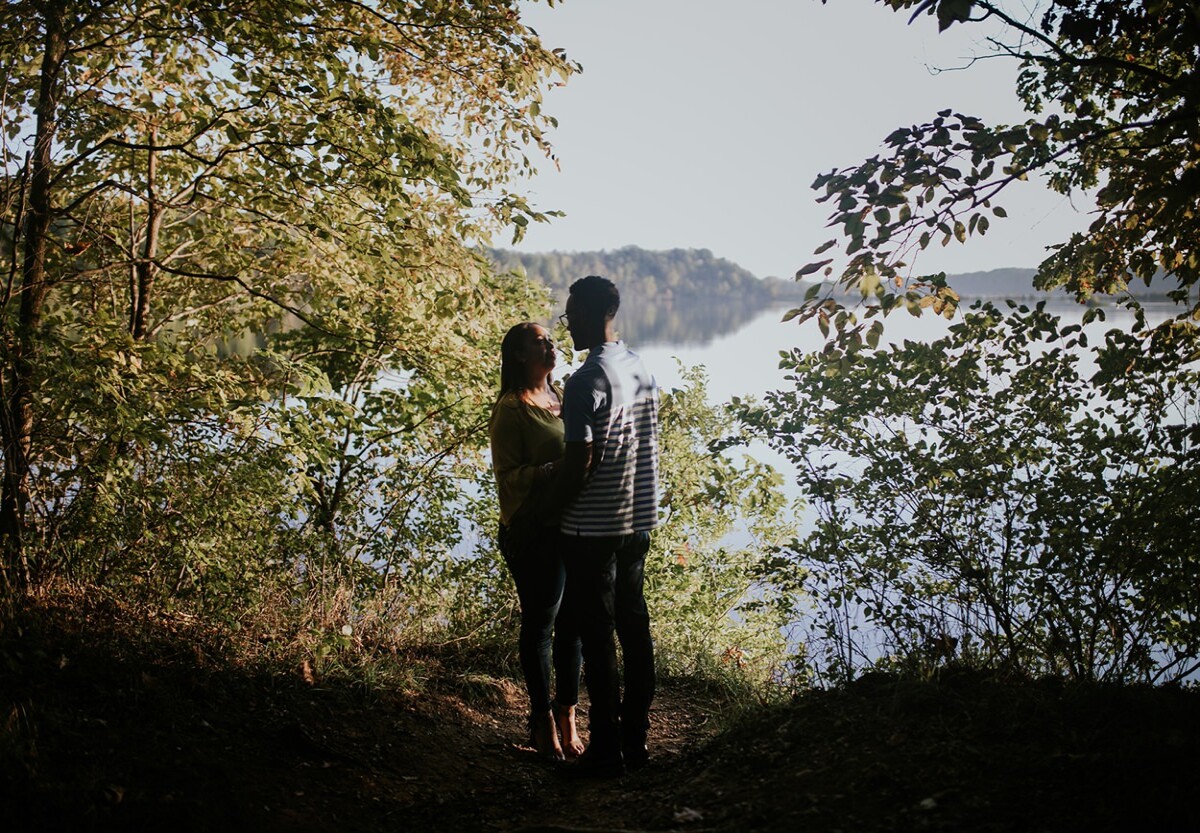 couple standing on vista at eagle creek park