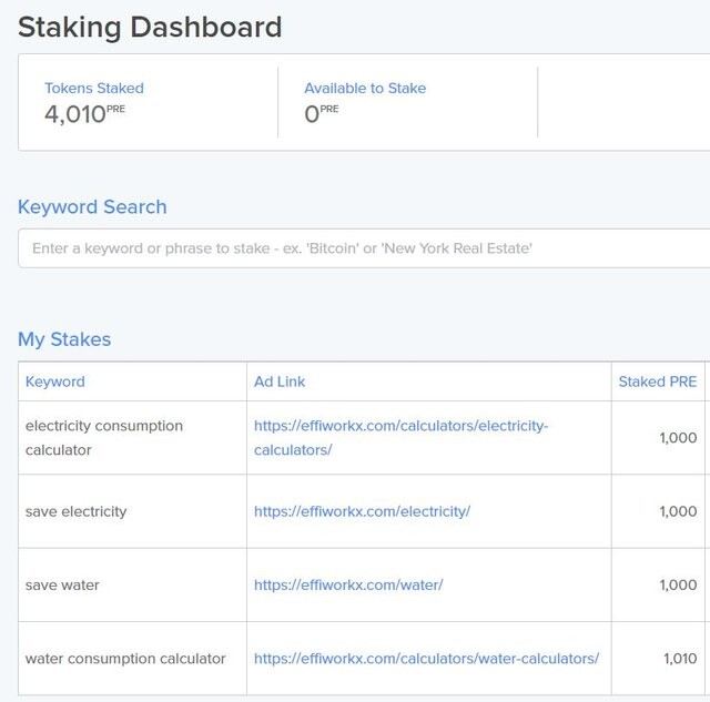 Presearch stacking