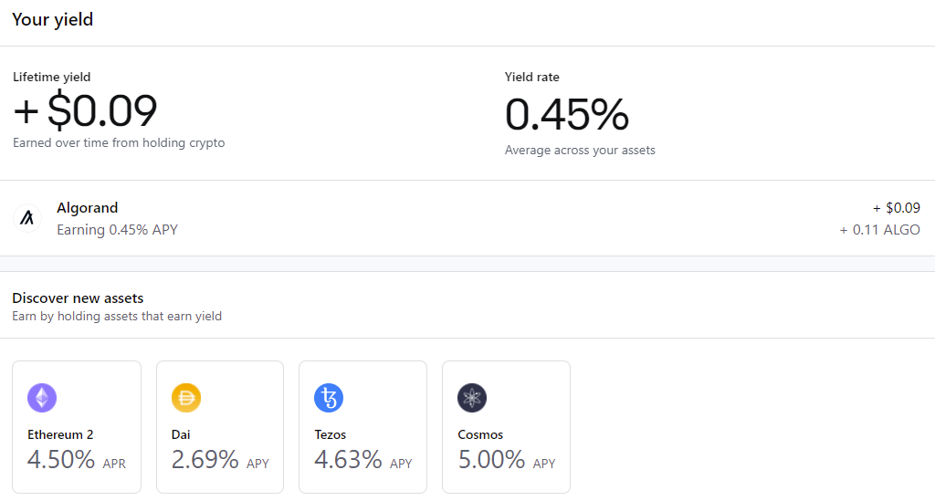 Coinbase yield