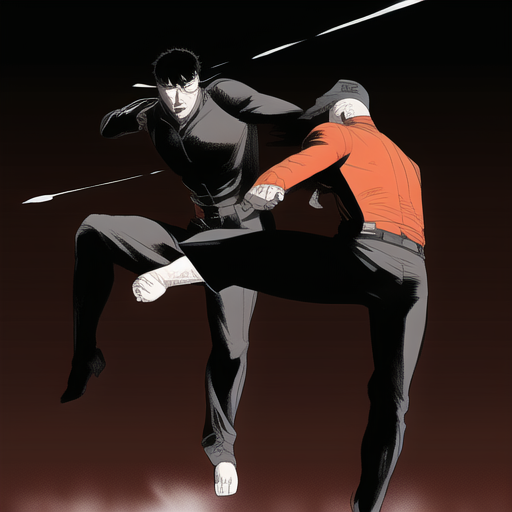 Stable Diffusion Generated image of two anime men fighting