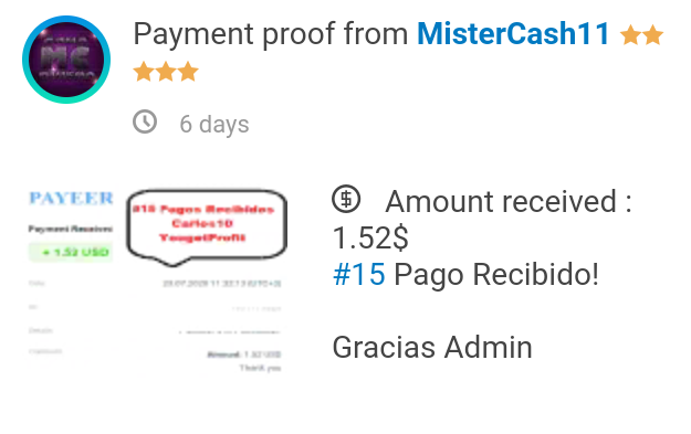 Payment proof