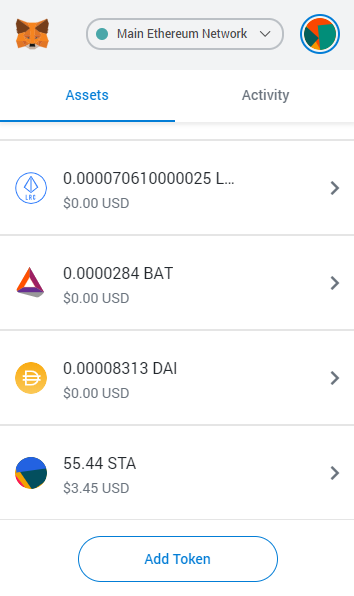 STA in MetaMask