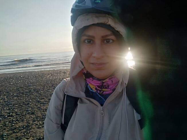 Cycling by The Beach in Iran, flood, nature,