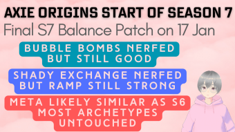 Final Balance Changes for Season 7 of Axie Infinity: Origins