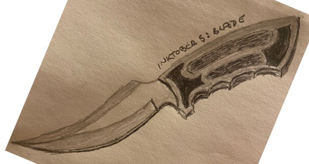 hunting knife - pencil drawing