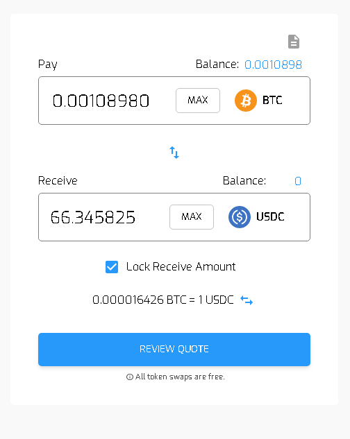 Hodlnaut's Swap Interface