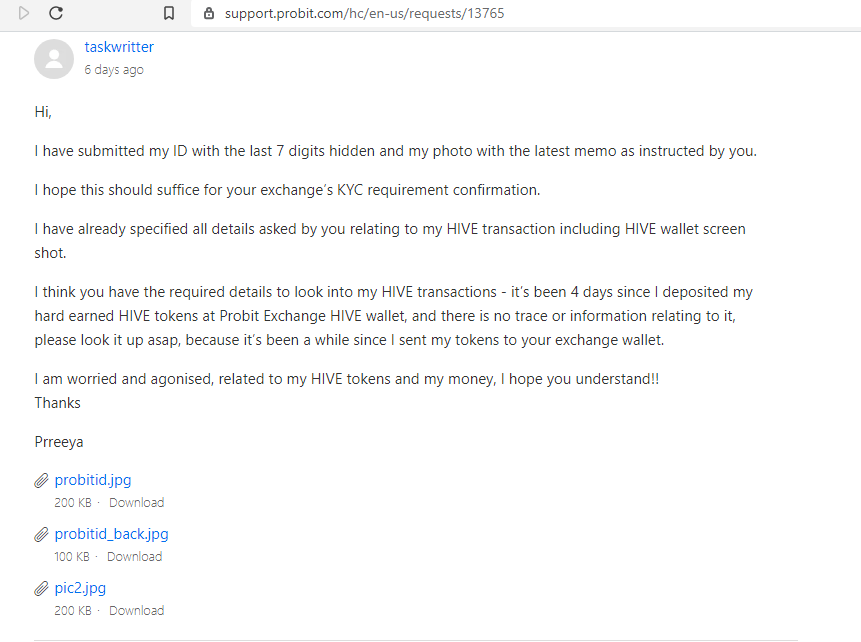 probit crypto exchange's awful support