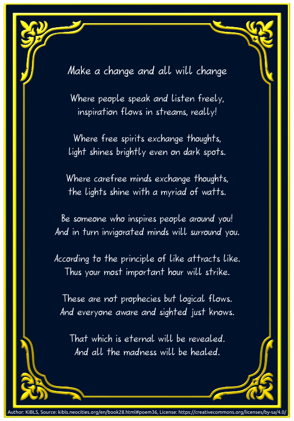 Make a change and all will change