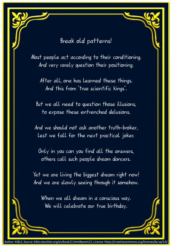 Break old patterns!