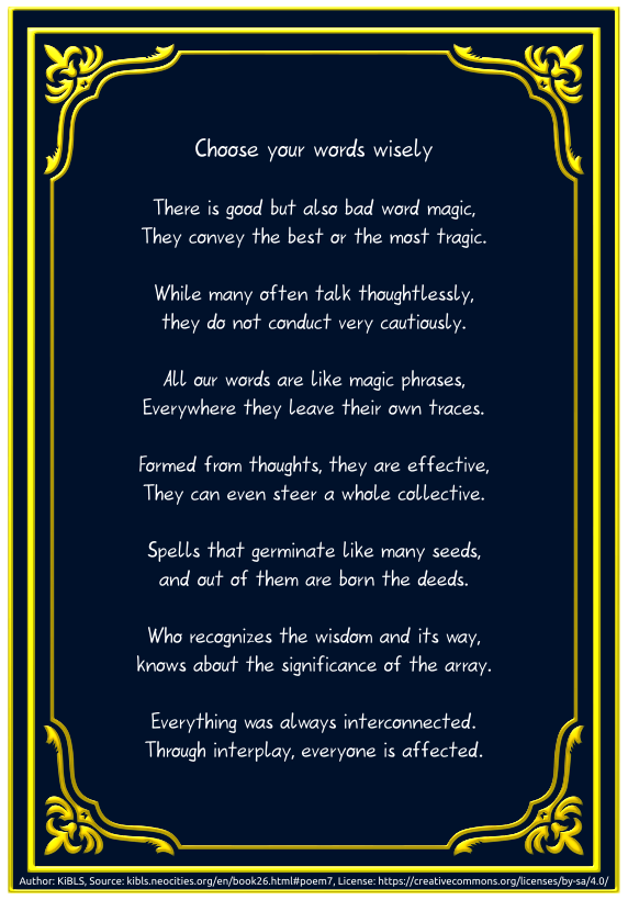 Choose your words wisely