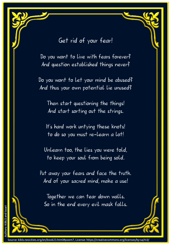 Get rid of your fear!