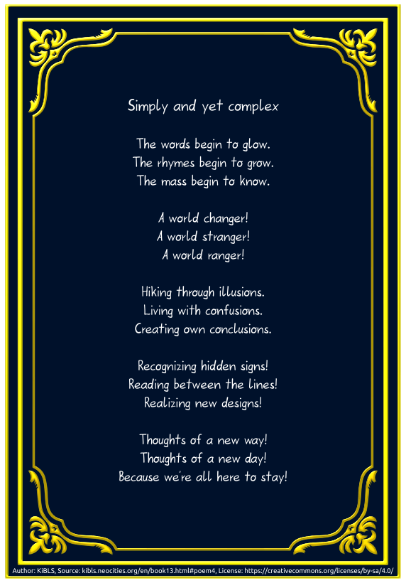 Simply and yet complex