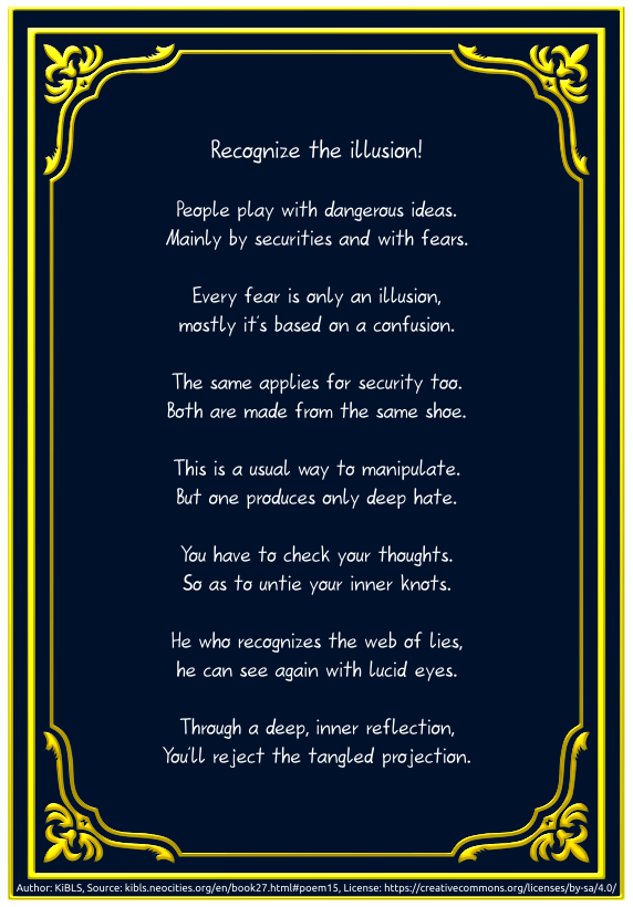 Recognize the illusion!