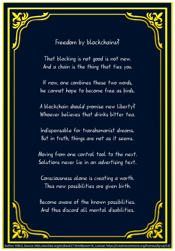 Freedom by blockchains?