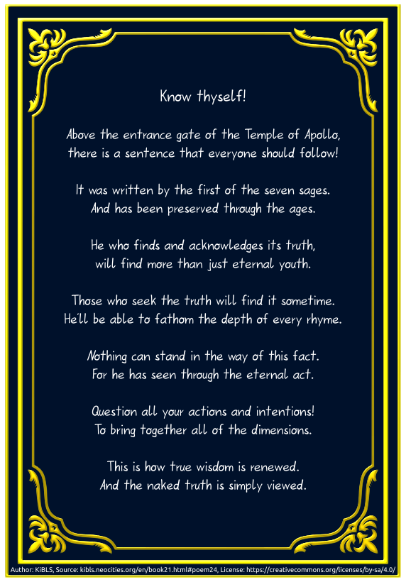 Know thyself!