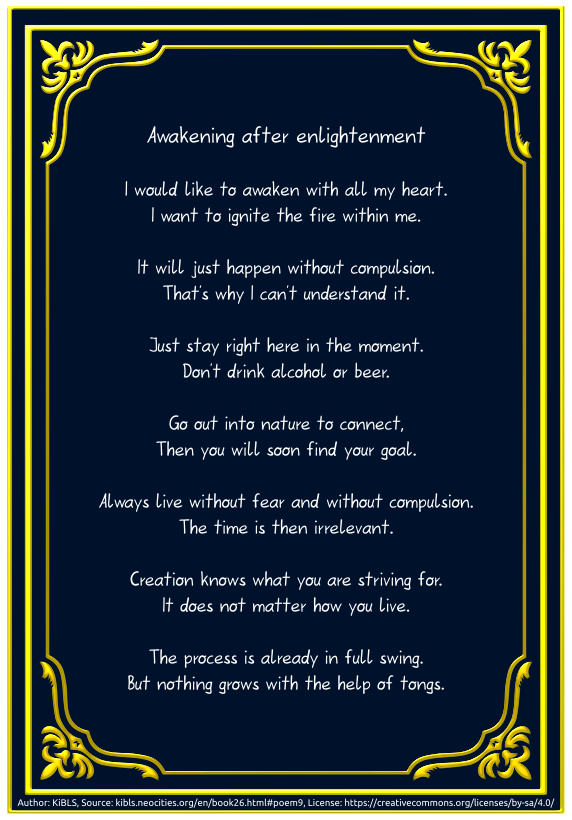Awakening after enlightenment