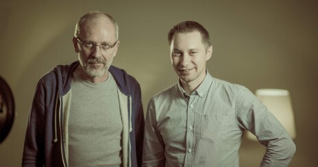 Александр Гордон и Михаил Смирнов (CMCproduction).На съемках фильма о Юрии Чернове в Москве. Режиссер Александра Еремина (Федотова)