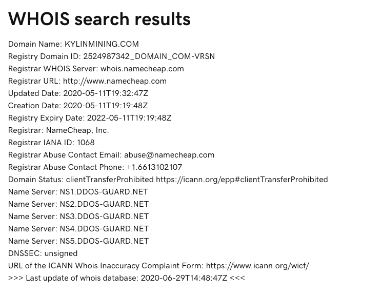 Kylin Mining WHOIS