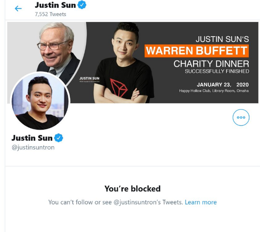 justin sun twitter block