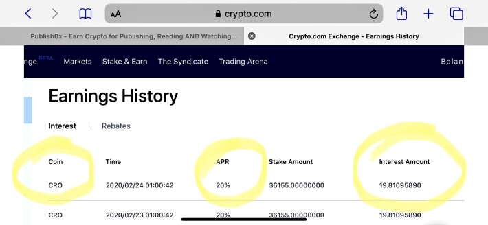 Reward for 35.000 CRO IN STAKING