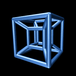 A tesseract. https://en.m.wikipedia.org/wiki/File:Tesseract.gif