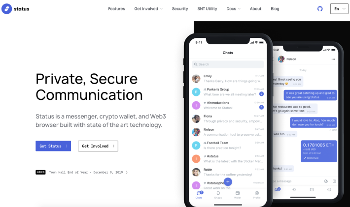 Status website Homepage