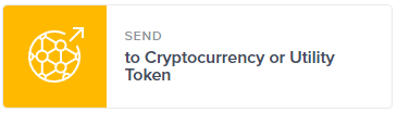 Send to Cryptocurrency or Utility Token Uphold card