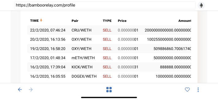 Name of toke in sell on bambooreley.