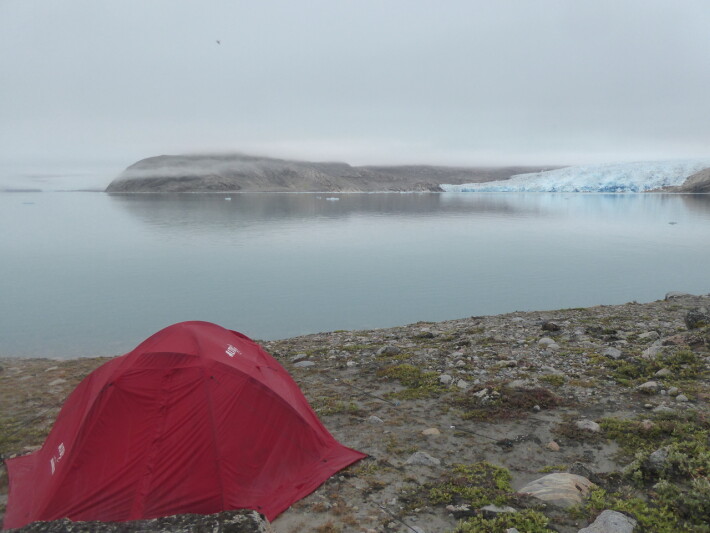 The icecap with one of our tents
