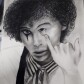 Charcoal and ink